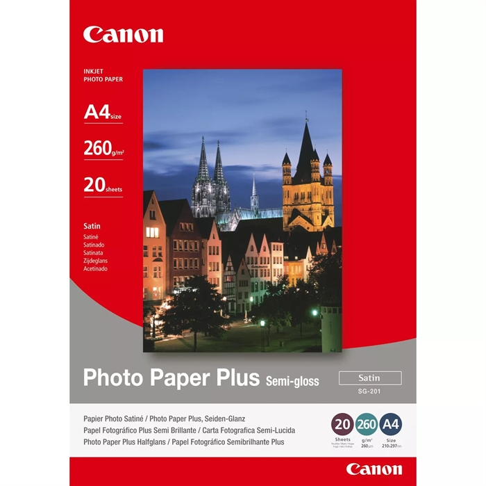 Canon SG-201 Photo Plus Semi-gloss 260g/m² - A4, 20 folhas 