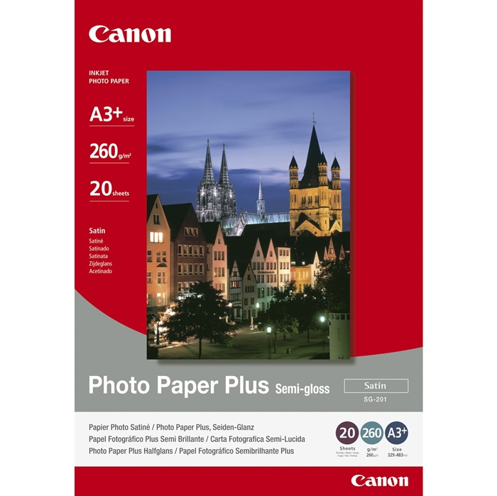 Canon Photo Plus Semi-Gloss 260g/m² - A3+, 20 folhas 