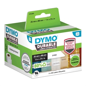 Etiquetas duráveis para Dymo LabelWriter 25 x 89 mm. Rolo com 700 etiquetas.