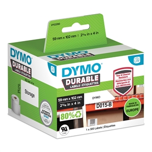 Dymo LabelWriter Etiqueta de envio resistente 59 mm x 102 mm unidade.