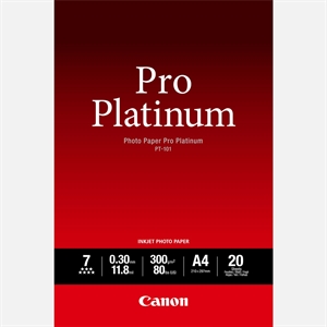 Canon Photo Paper Pro Platinum 300g/m² - A4, 20 folhas 