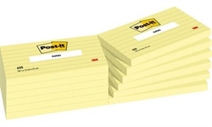 3M Post-It Notes 76 x 127 mm, lined yellow