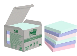 3M Post-it Reciclado cores sortidas 76 x 76 mm, 100 folhas - pacote com 6 unidades