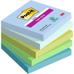 3M Notas adesivas Post-it super aderentes Oasis 76 x 76 mm, - 90 folhas - 5 pacotes