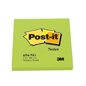 3M Post-it Notes 76 x 76 mm, verde néon