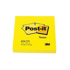 3M Notas Post-it 76 x 76 mm, amarelo neon