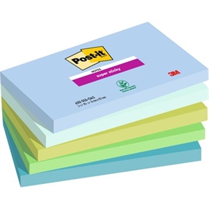 3M Post-it Notes super aderentes Oasis 76 x 127 mm - 90 folhas - pacote com 5 unidades