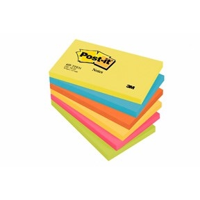 3M Notas Post-it 76 x 127 mm, Energetic - Pack com 6 unidades