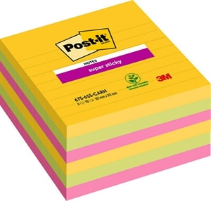 Notas adesivas super aderentes 3M Post-it 101 x 101 pautadas Rio de Janeiro - pacote com 6 unidades