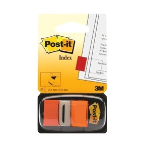 3M Post-it Indexfaner 25,4 x 43,2 mm, laranja