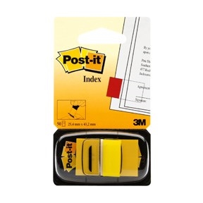 3M Post-it Index Tabs 25.4 x 43.2 mm, yellow