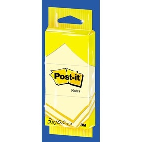 3M Post-it Notes 38 x 51 mm, yellow - pack of 3