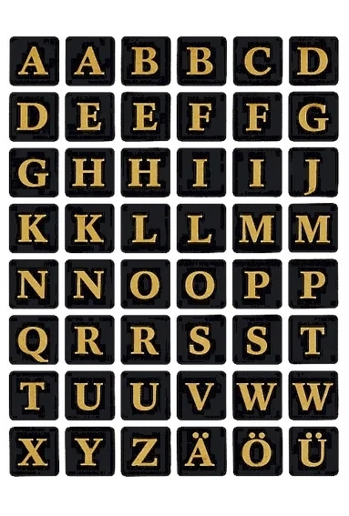 HERMA etiquetas letras A-Z 13 x 13 dourado/preto unid.