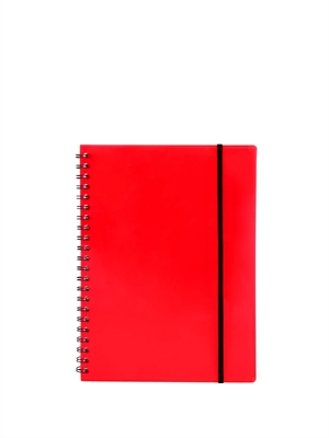 Büngers caderno A5 plástico com espiral vermelho