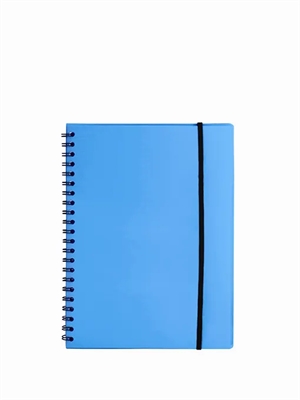 Büngers Caderno A5 em plástico com espiral azul