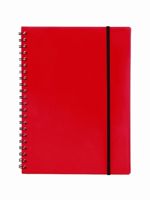 Büngers Caderno A4 plástico com espiral vermelho