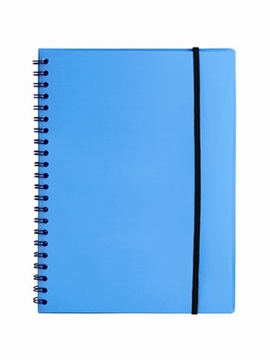 Büngers Caderno A4 de plástico com lombada em espiral azul