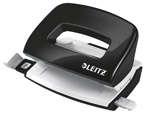 Leitz Perfurador Mini WOW de 2 furos para 10 folhas preto.