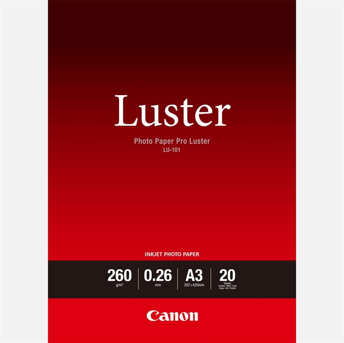 Canon Photo Paper Pro Luster 260g/m² - A3, 20 folhas 