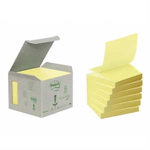3M Post-it Z-Notes 76 x 76 mm, amarelo reciclado - pacote com 6 unidades