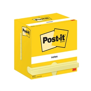 3M Notas Post-it 76 x 127 mm, amarelo - pacote com 12 unidades.