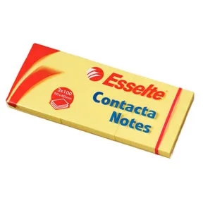 Esselte Contacta Notes 50x40 mm, amarelo - pacote com 3 unidades