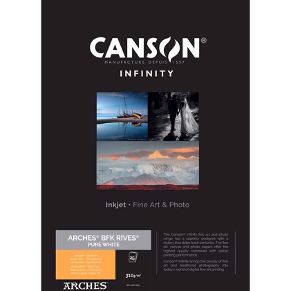 Canson BFK Rives (Pure White) 310 - A3+, 25 folhas 
