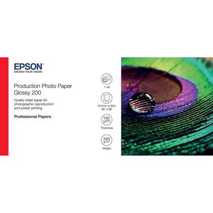 Epson Production Photo Paper Glossy 200 36" x 30 metros 