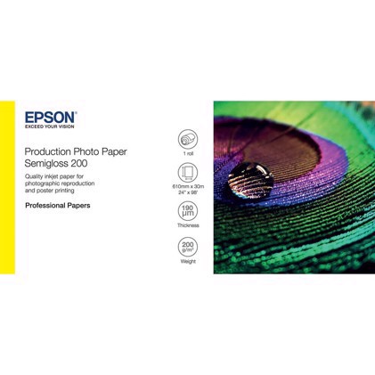 Epson Production Photo Paper Semigloss 200 36" x 30 metros 