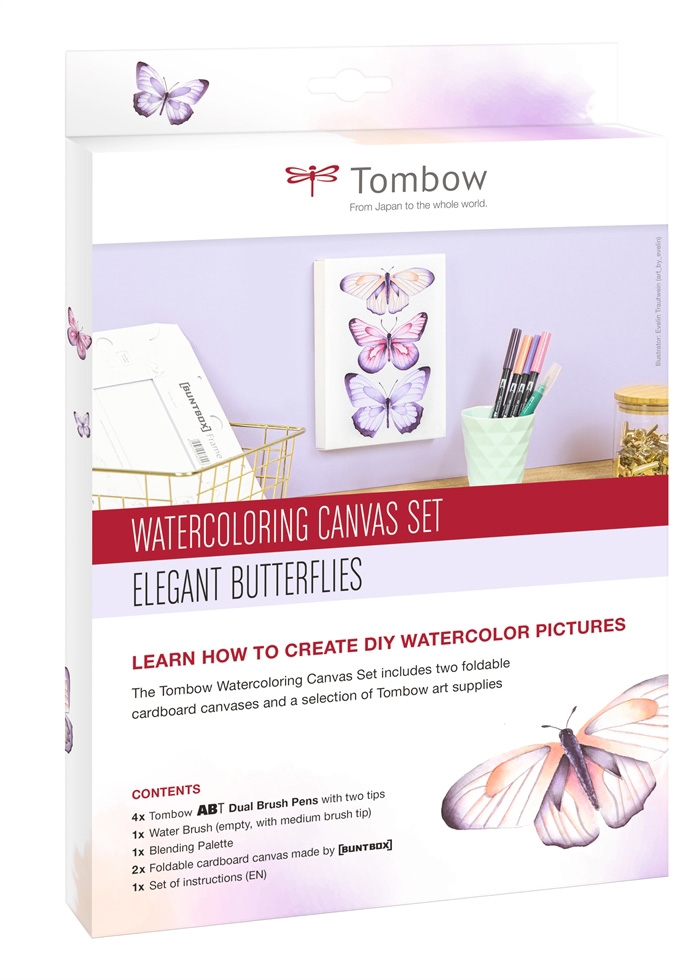 Tombow Watercoloring Canvas set Butterflies