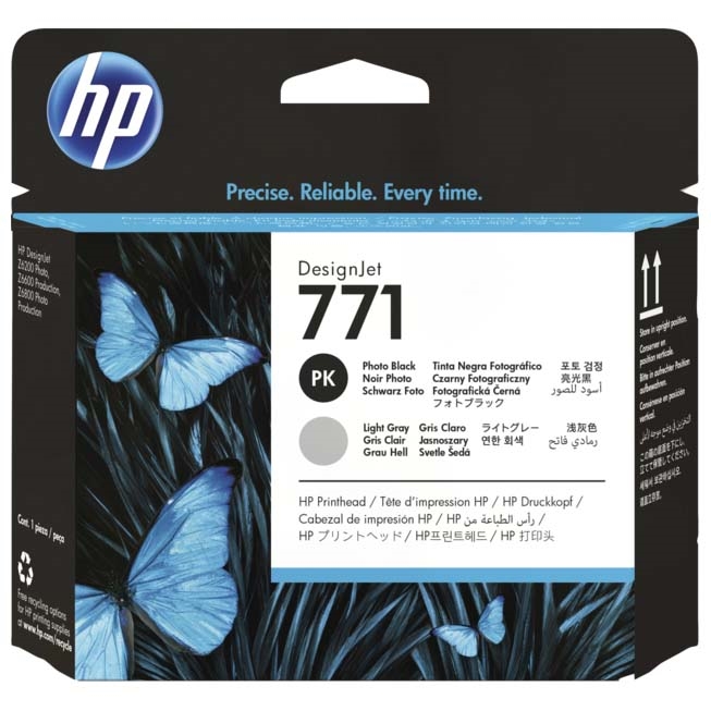 HP 771 Cabeça de impressão fotográfica preta/cinza claro.