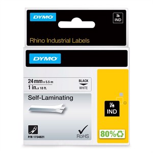 Tape Rhino 24mm x 5,5m Auto-laminado branco/preto