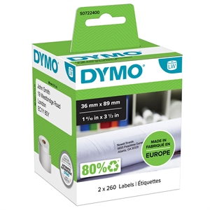 Dymo Label Addressing 36 x 89 branco permanente (2 x 260 unidades).