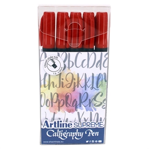 Caneta de caligrafia Artline Supreme 5 - conjunto vermelho