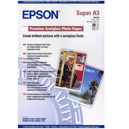 Epson Premium Semigloss Photo Paper 251 g, A3 - 20 folhas 
