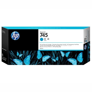 HP 745 cartucho de tinta ciano, 300 ml.