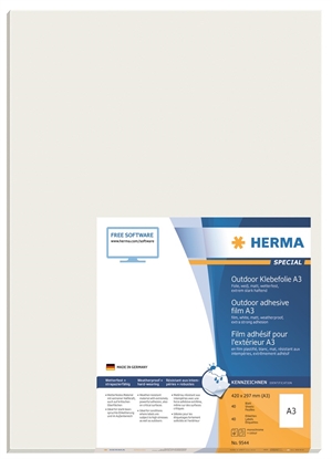 Filme de etiquetas HERMA extra forte 420 x 297 mm, 40 unidades.