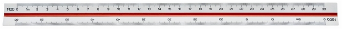 Linex Régua triangular 312 de 30cm vermelha/verde