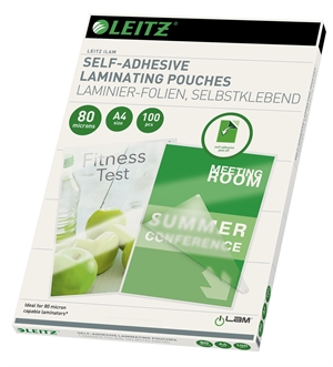 Leitz Laminating Pouch Self-adhesive 80my A4 (100)