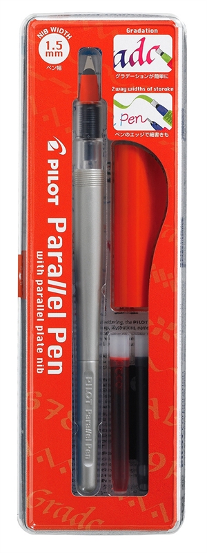 Caneta Pilot Kalligrafipen Parallel Pen de 1,5 mm, conjunto preto.