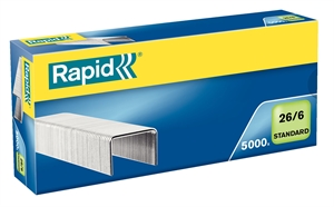 Rapid Grampo para Papel 26/6 padrão galvanizado (5000)