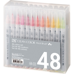 ZIG Canetas Pincel Color Pens Série com 48 peças.