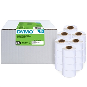 Dymo Etiqueta de Endereço 28 x 89 mm branco permanente, 24 unidades.