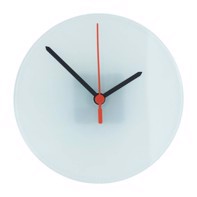 Relógio de Vidro, 18 cm de diâmetro, Ponteiros de Plástico Preto/Vermelho Suaves, Inclui Mecanismo