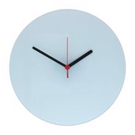 Relógio de Vidro, 29 cm de Diâmetro, Ponteiros Plásticos Pretos/Vermelhos Suaves, Incluindo Mecanismo
