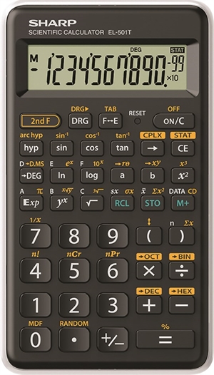 Calculadora técnica Sharp EL-501TBWH, Branco/Preto