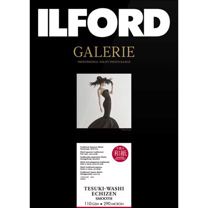 Ilford GALERIE Tesuki-Washi Echizen Smooth 110 - A3+ deckle edge, 10 folhas 