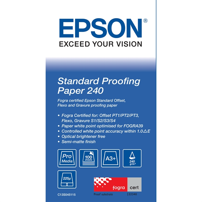 Epson Standard Proofing Paper, DIN A3+, 100 folhas 