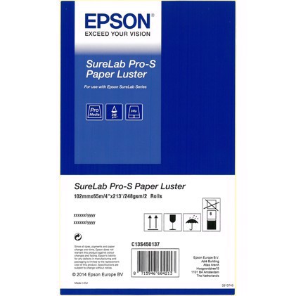 Epson SureLab Pro-S Papel Luster BP 3,5" x 65 metros 4 rolos